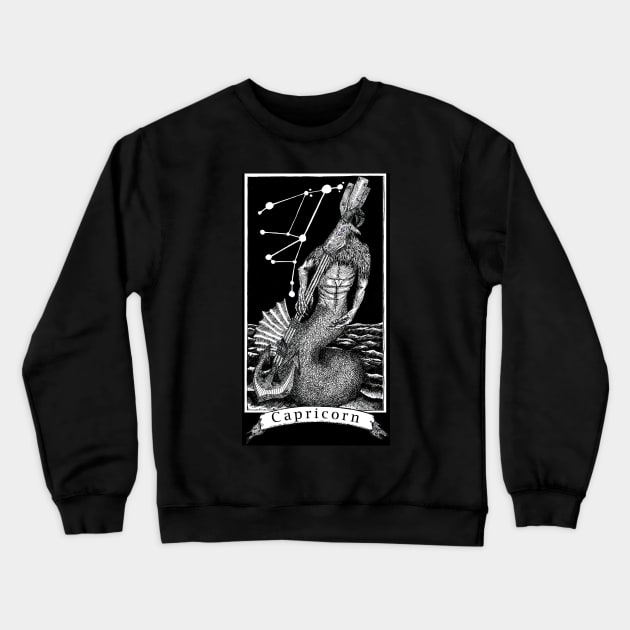 Capricorn - The Zodiac Retrograde Crewneck Sweatshirt by WinslowDumaine